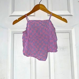 Pink & blue shit spaghetti strap size large